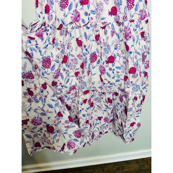 DEREK LAM COLLECTIVE White Purple Pink Floral Smocked Puff Sleeve Dress Size 48 - Picture 9 of 12